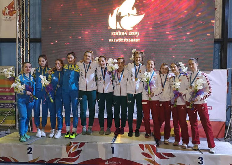 Mistrzostwa Europy Kadetów FOGGIA 2019 - podium szpada kobiet drużynowo